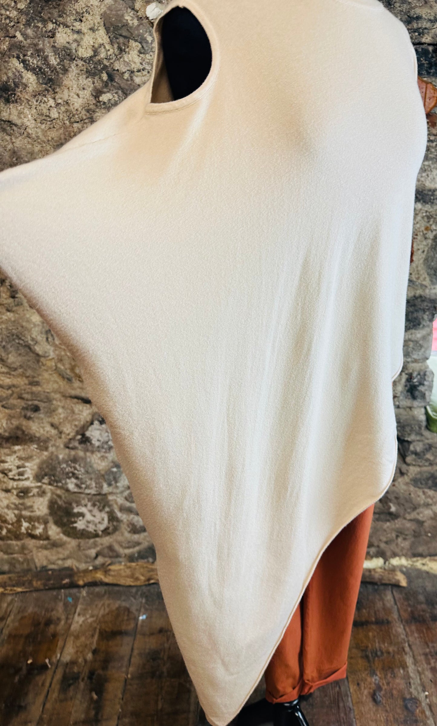 “Frankie “ asymmetric buttermilk cream Italian knit