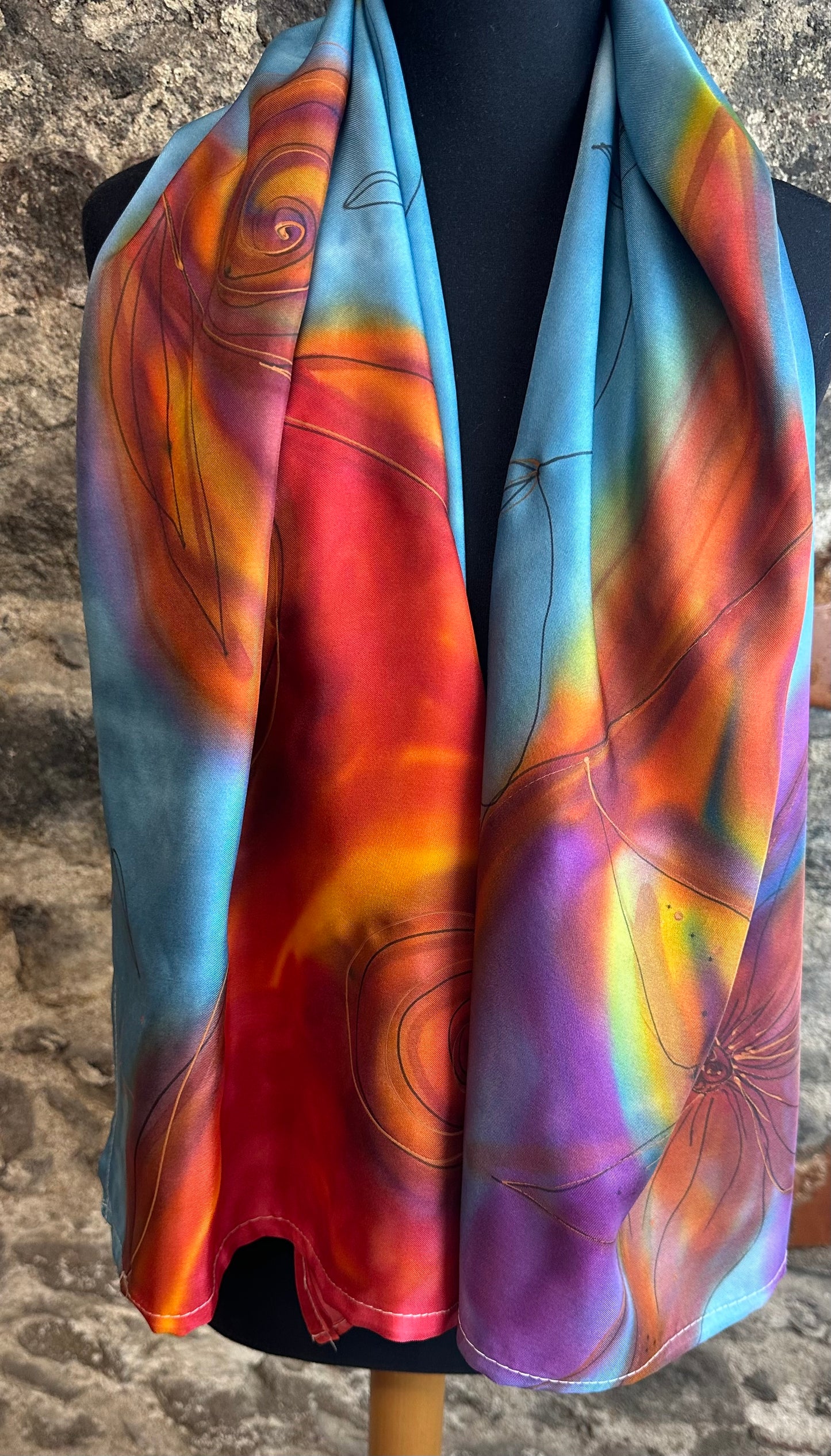 Lorshadesign Handpainted silk scarf