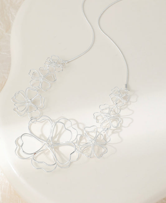 Beautiful delicate flower detail statement neckpiece