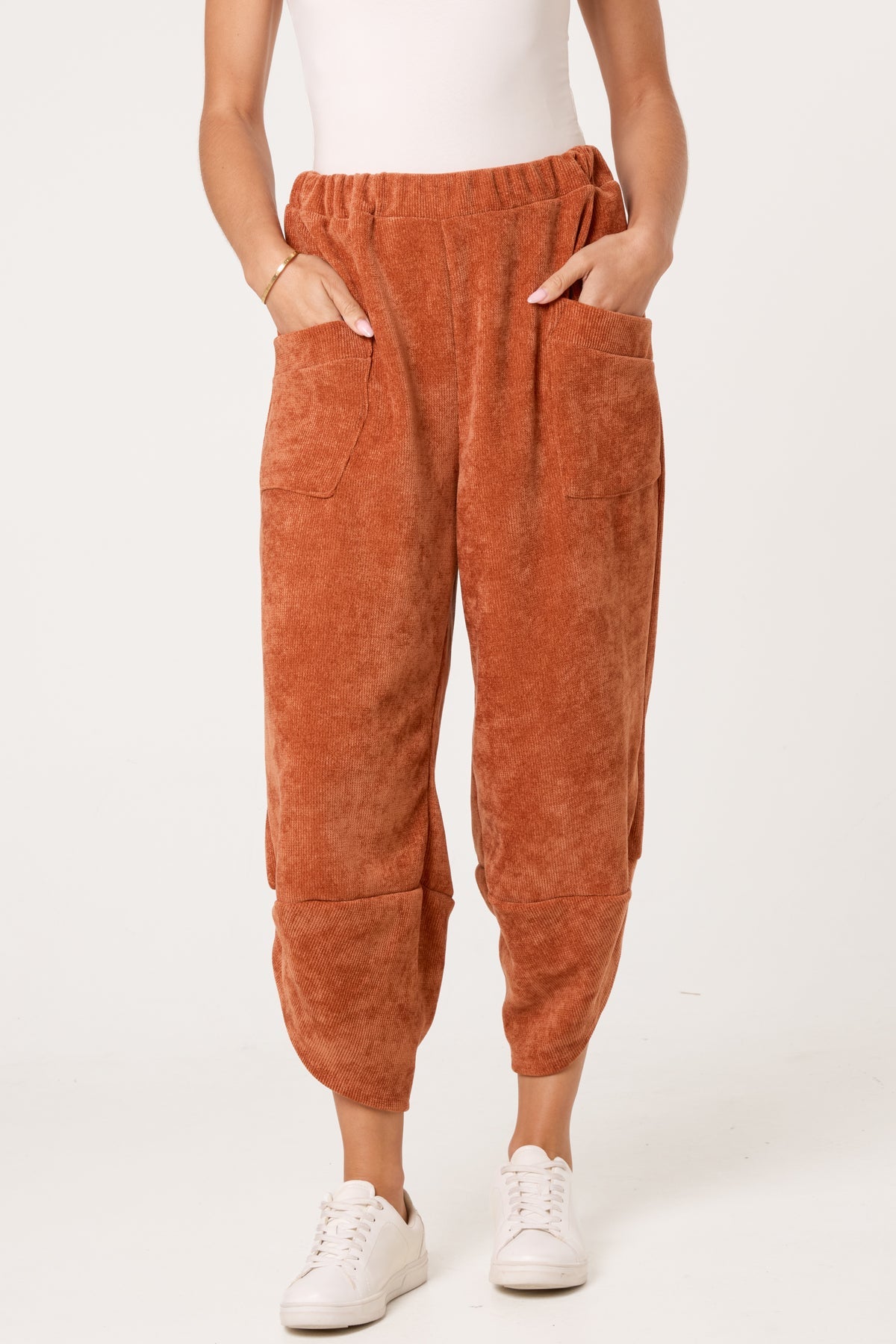 “Riva “ Chennille velvet feel bronze Italian jogger