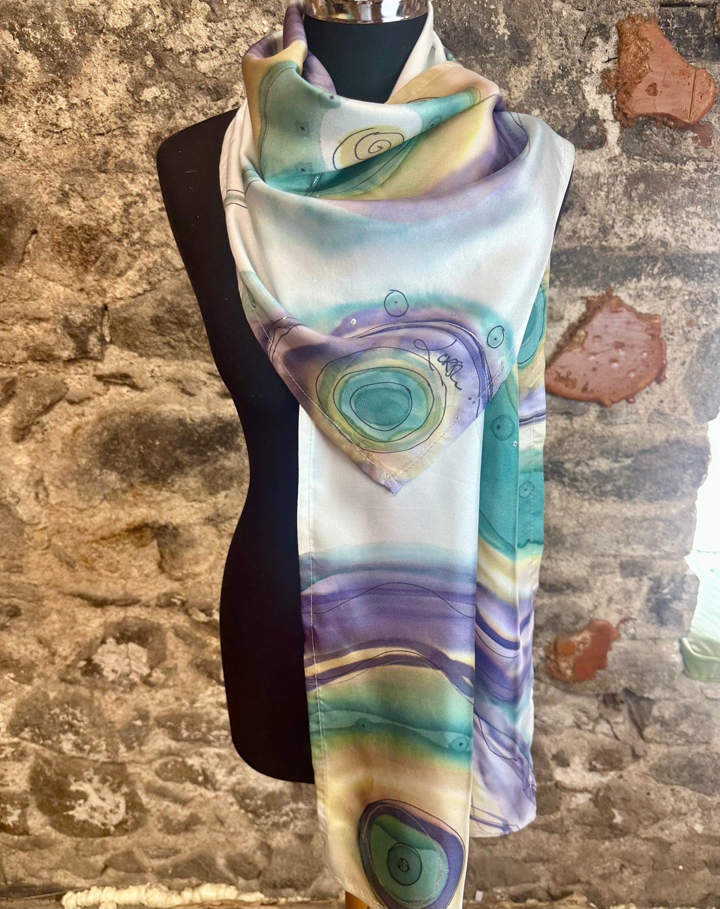 Lorshadesign Handpainted silk scarf