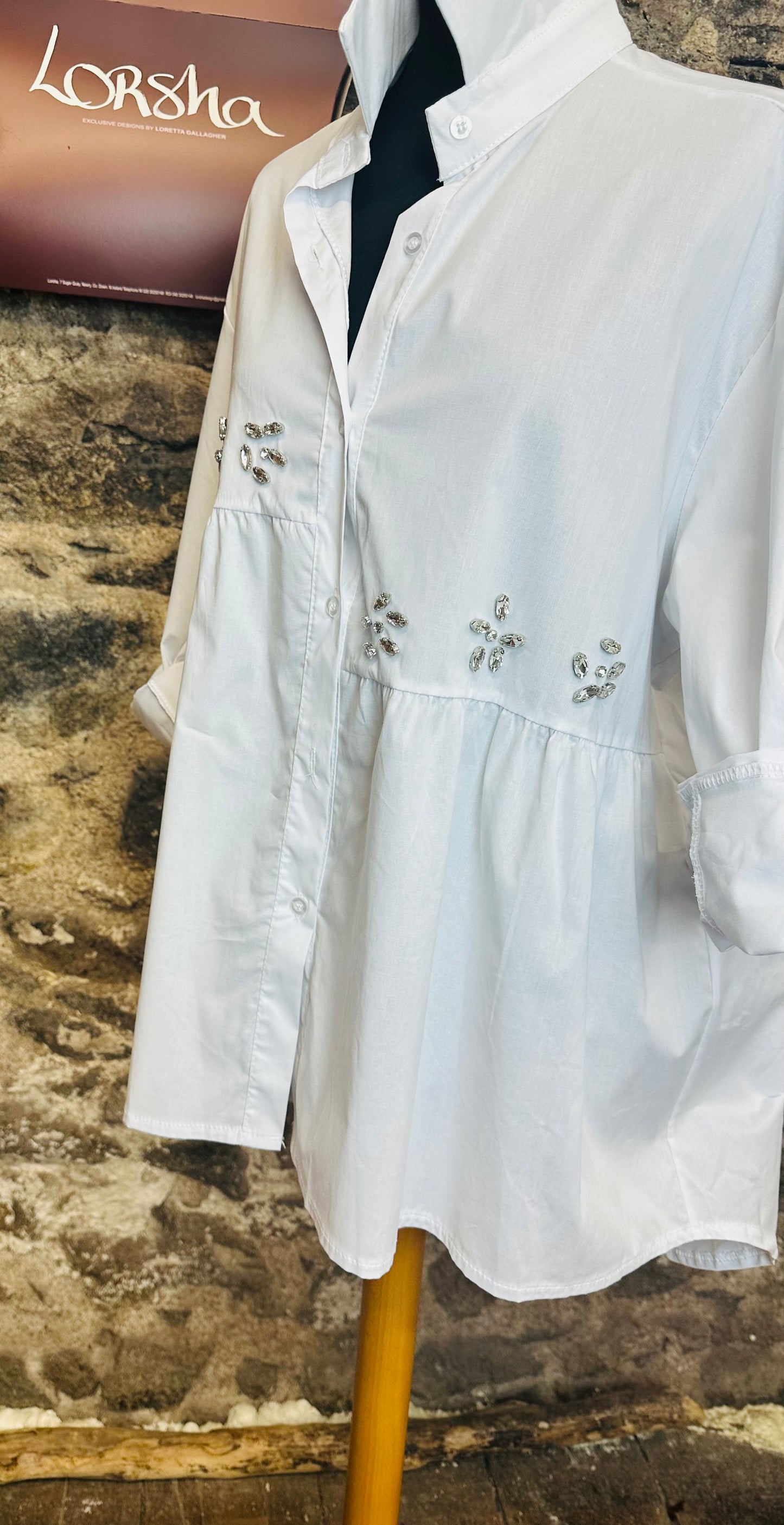 “Sira “ Italian diamantés dress shirt