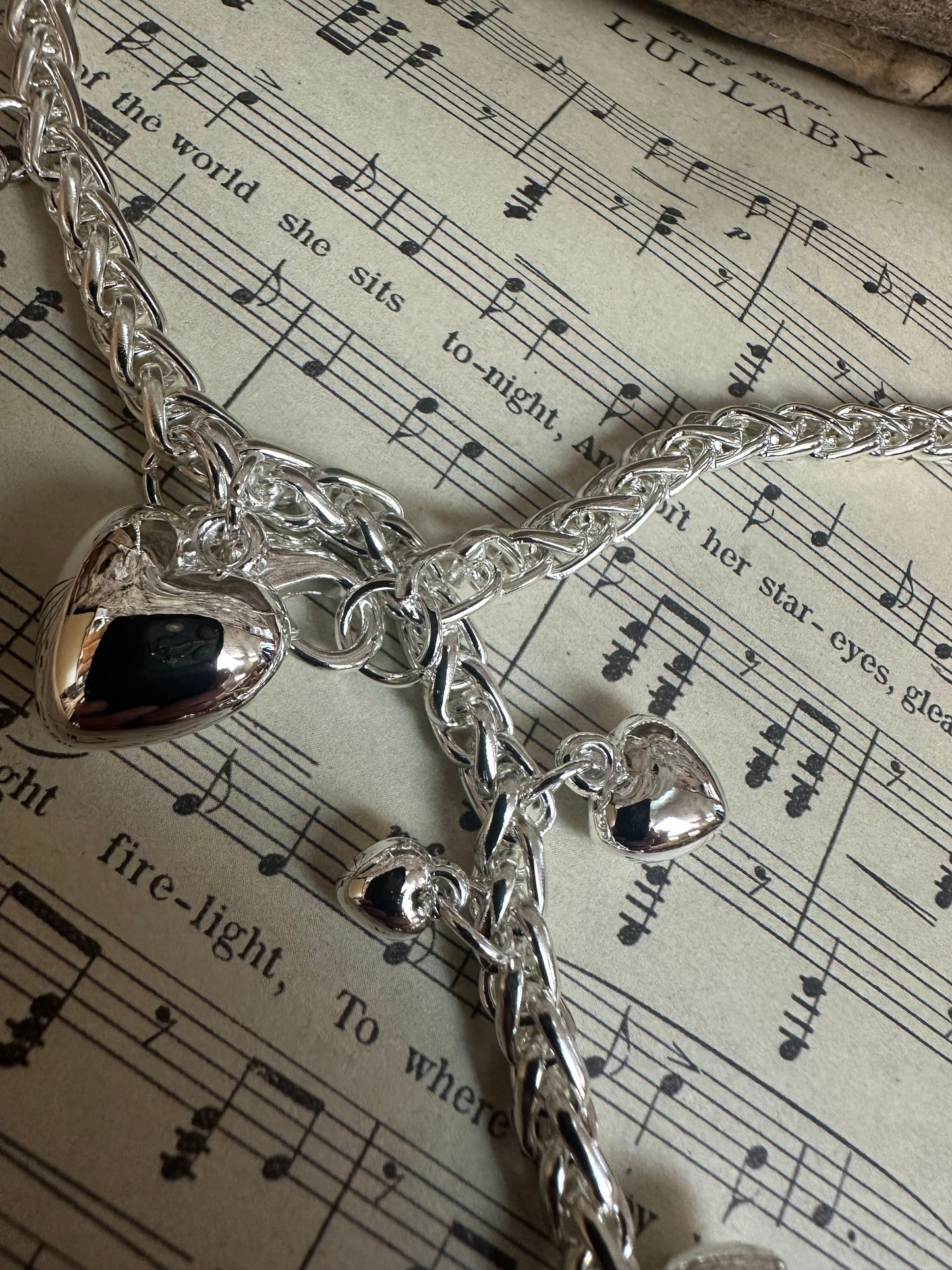 Silver plated little heart drop neckpiece