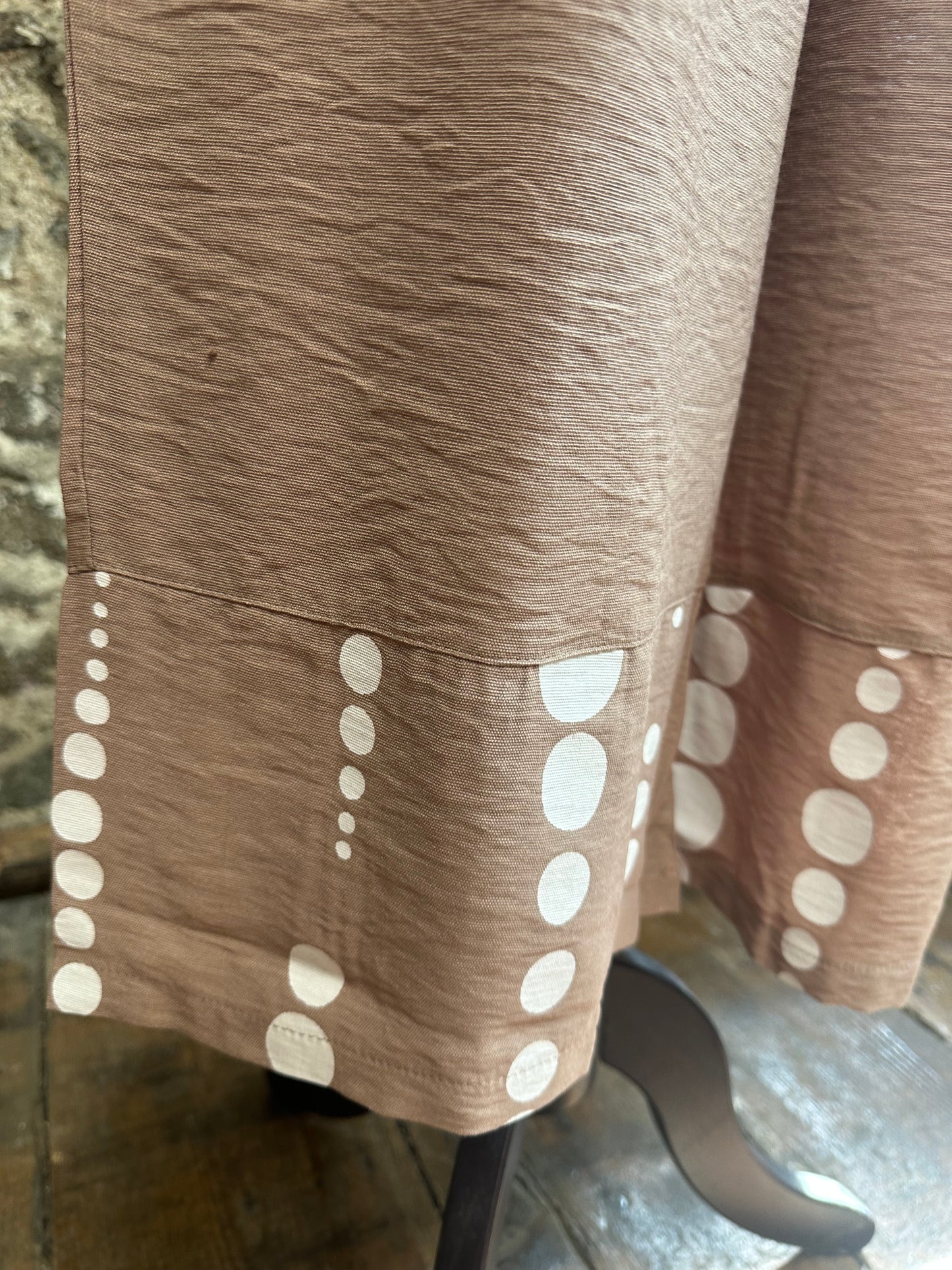“Mabel” Italian spot hem cullottes in mocha