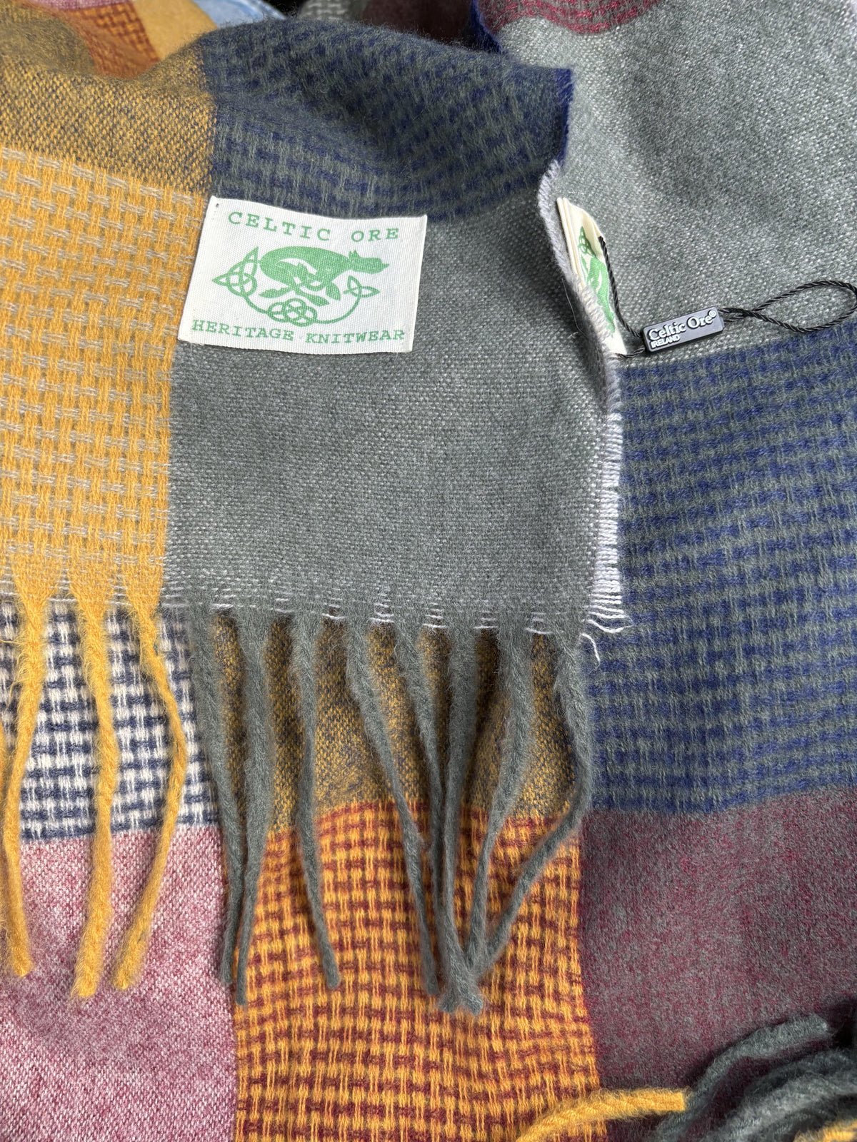 The Irish field patchwork wrap scarf