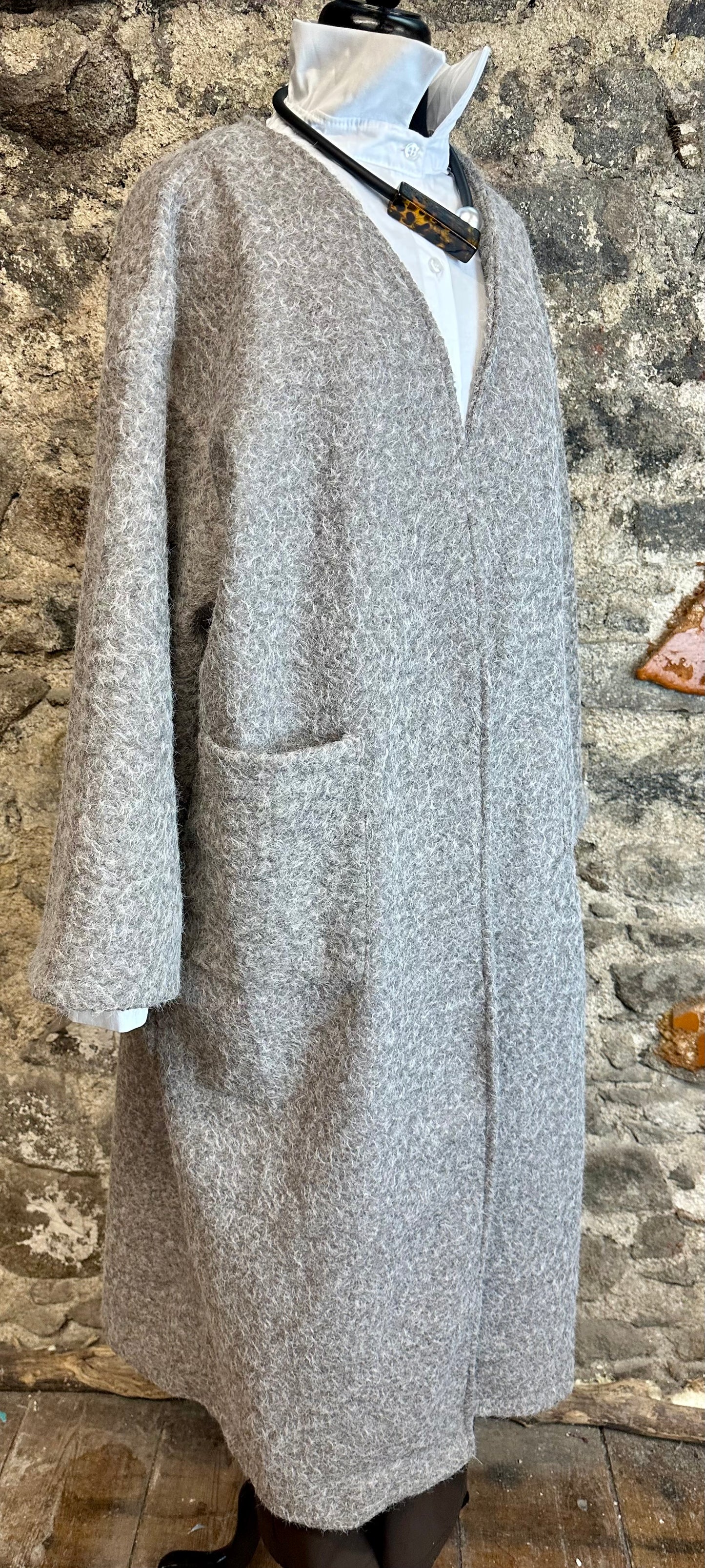 “Kiera “mocha Italian super cosey full length kimono shacket