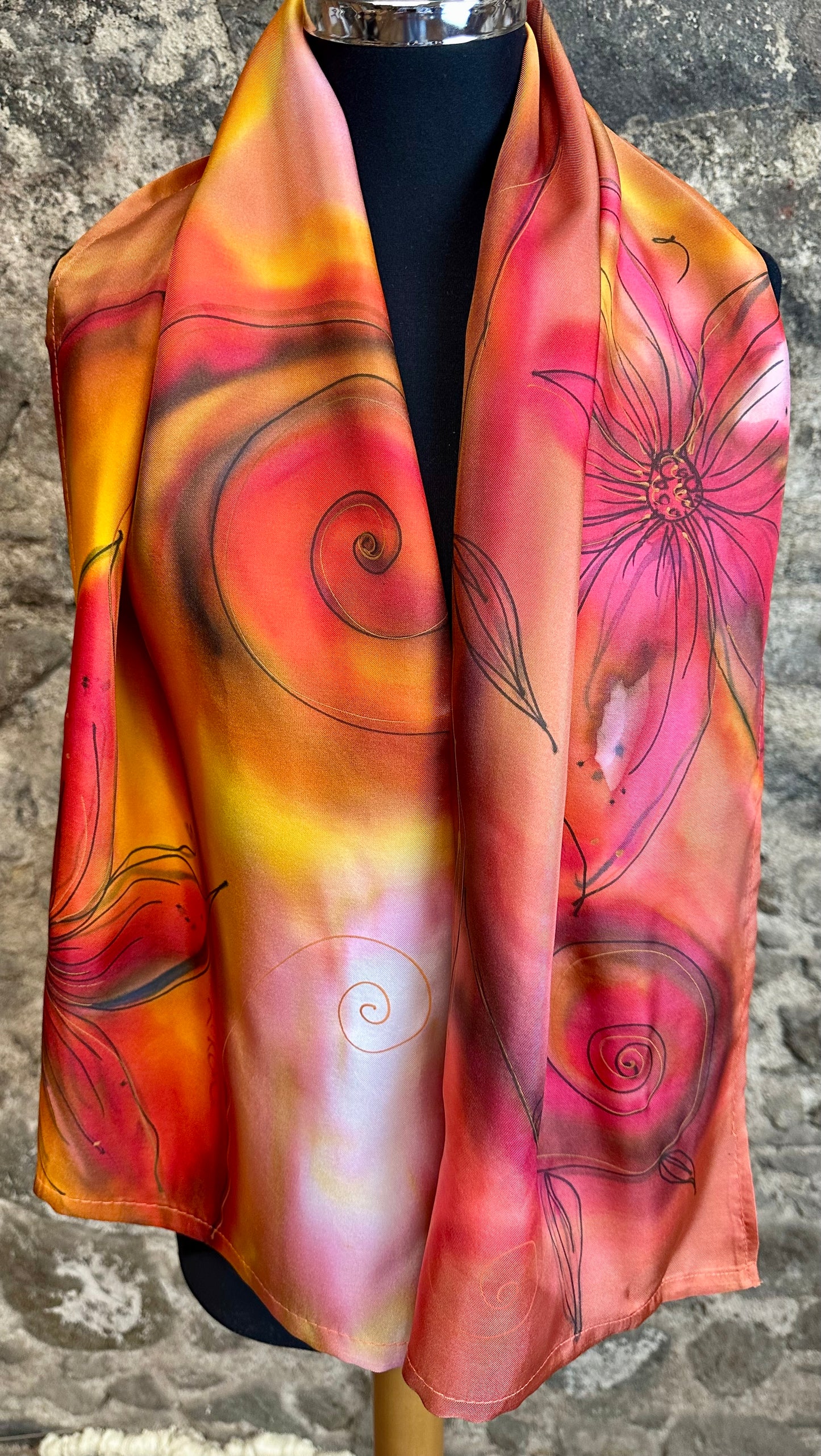 Lorsha Handpainted silk scarf