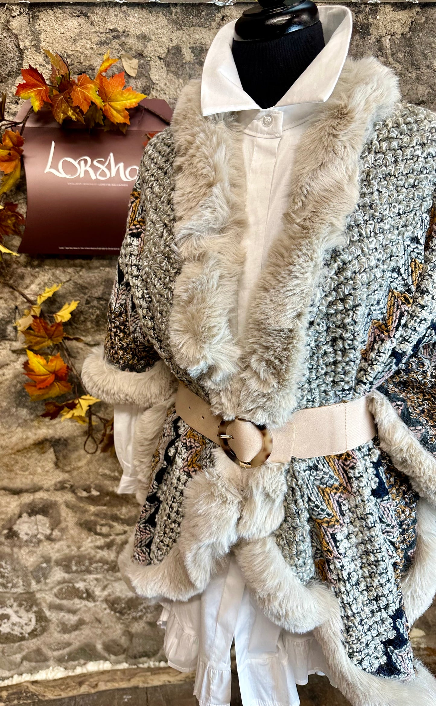 “Simone “ mocha textured knit  French wrap