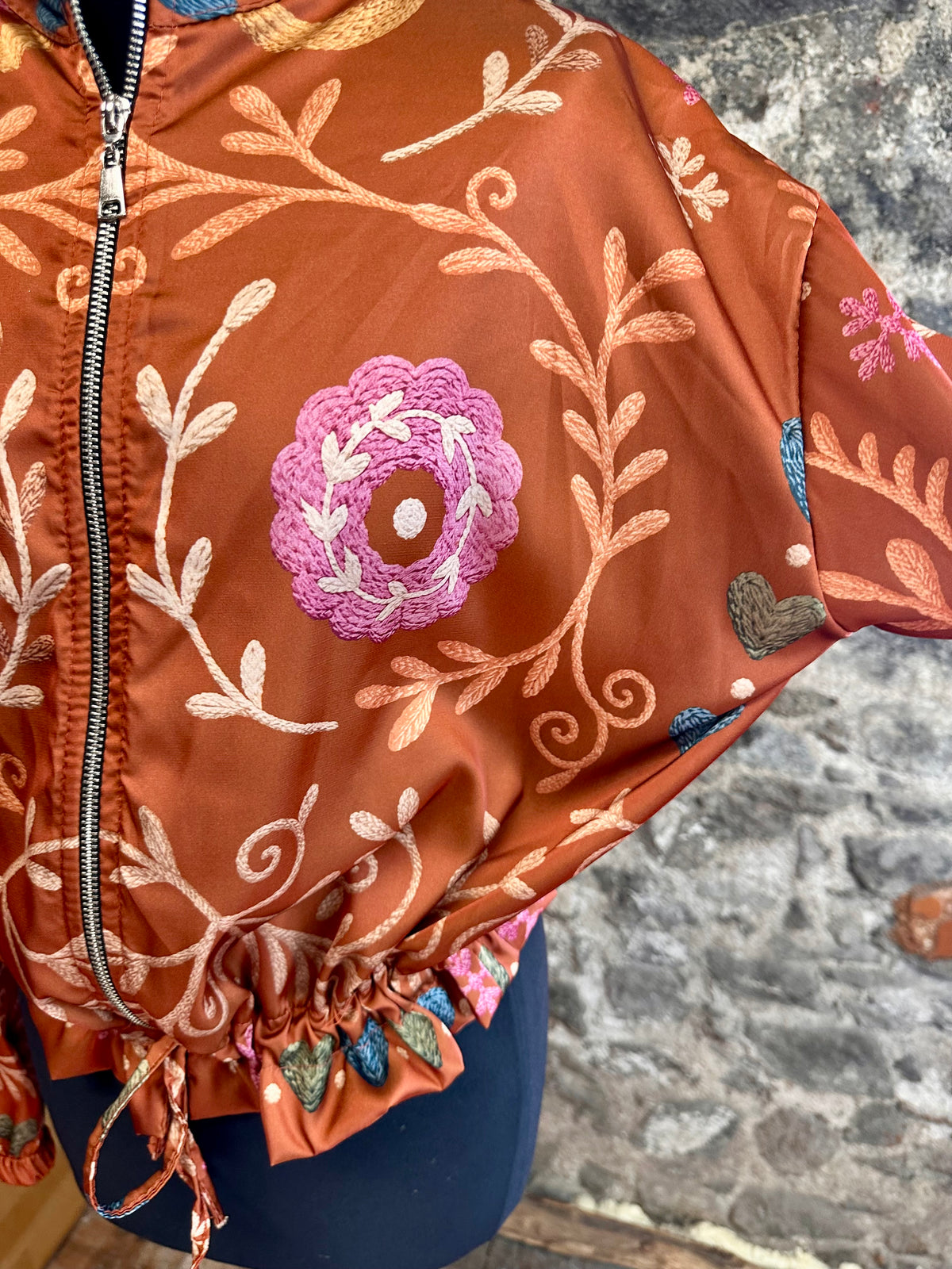 “Ellis “ rust print Italian light weight bomber