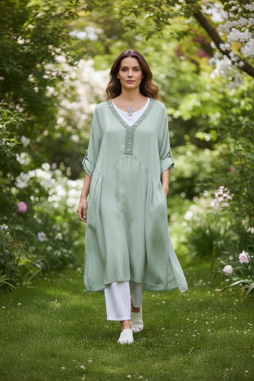 “Marley “ sage green Italian tunic