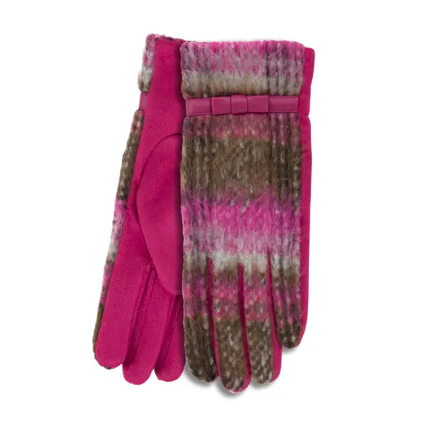 Cerise heritage plaid gift boxed gloves