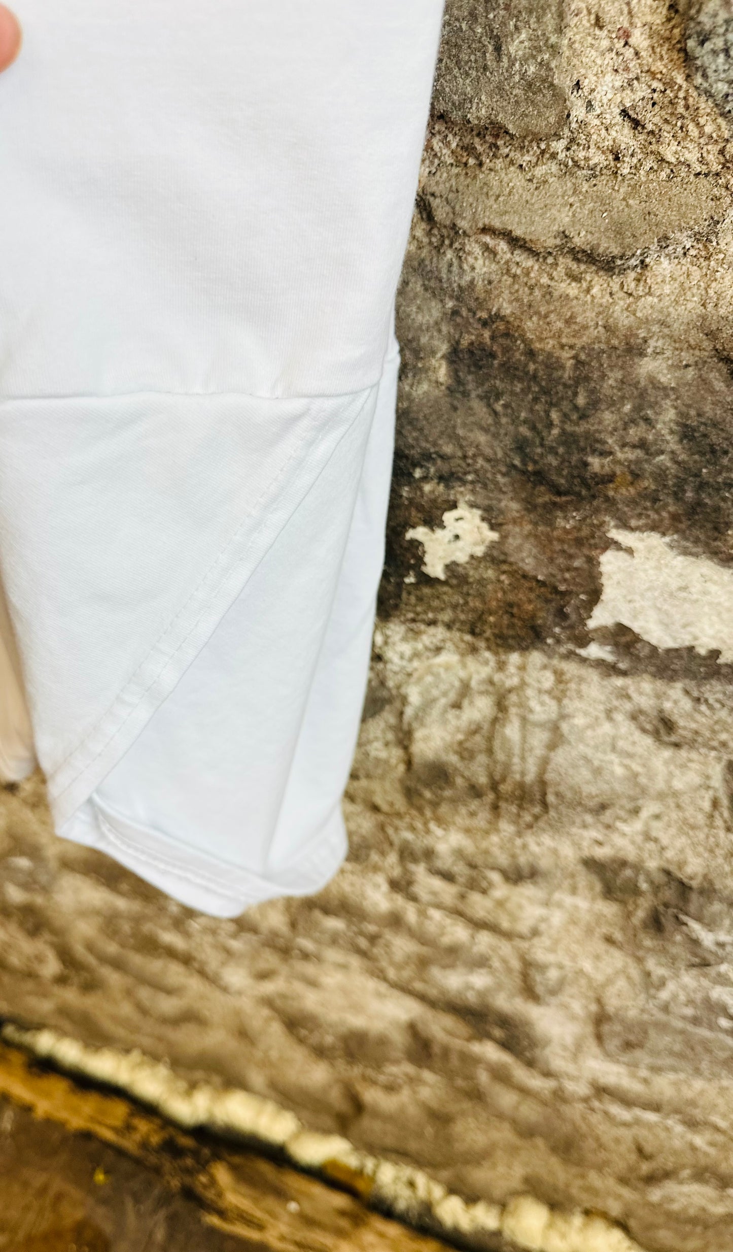 “Chrissie” white Italian bucket pocket jersey cotton trousers