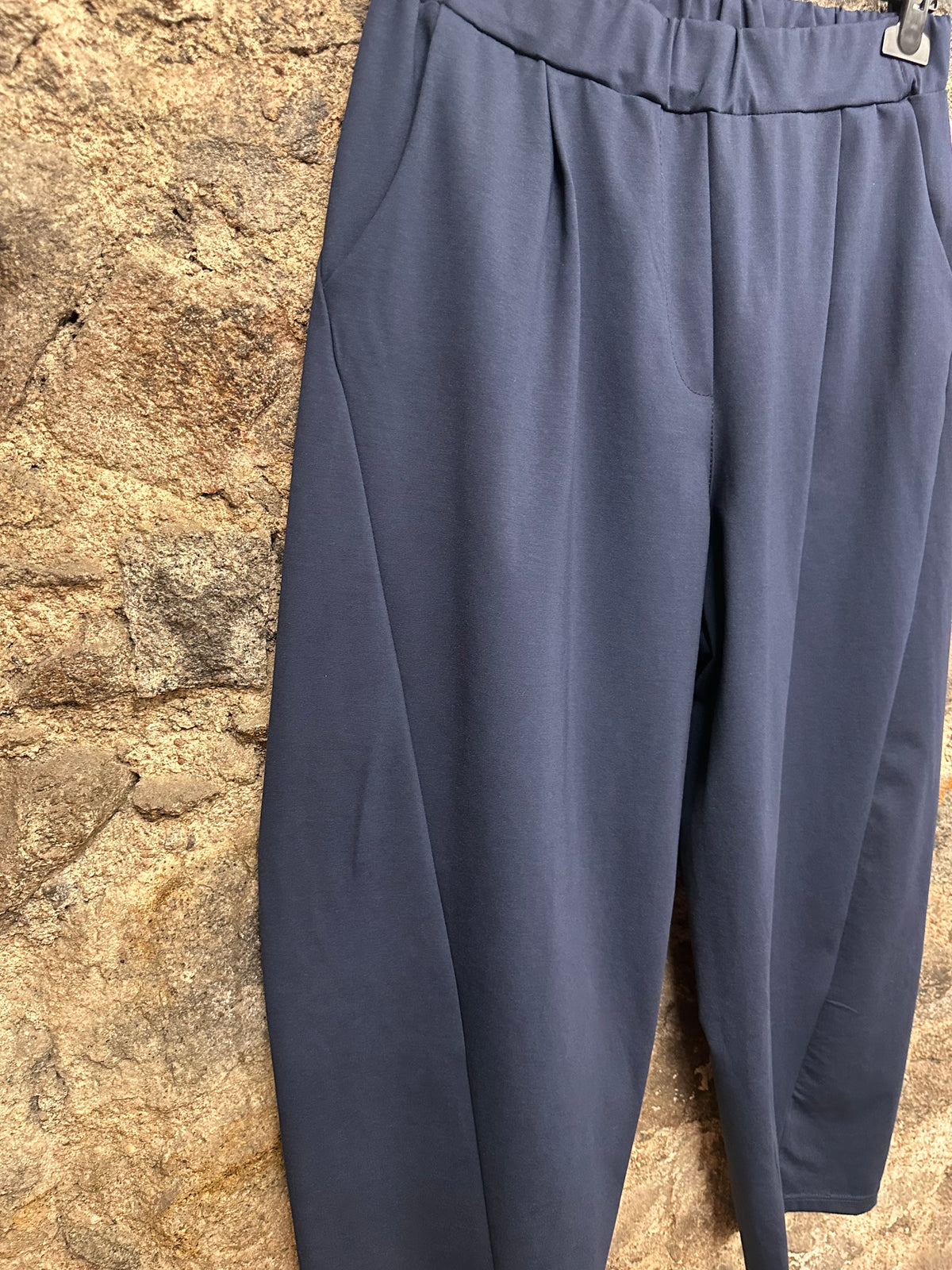 “Lottie “ indigo navy Italian barrell leg trouser