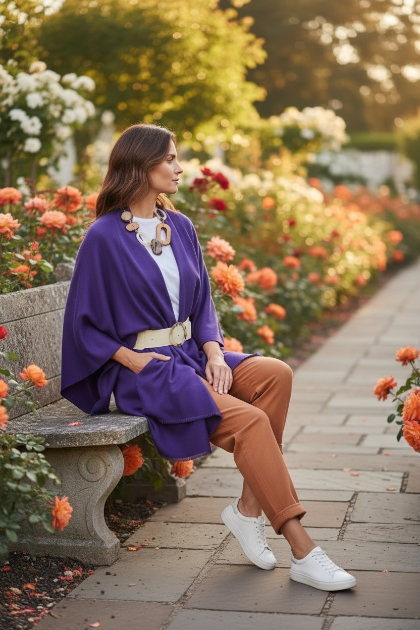 “Viola “violet soft elegant cape wrap