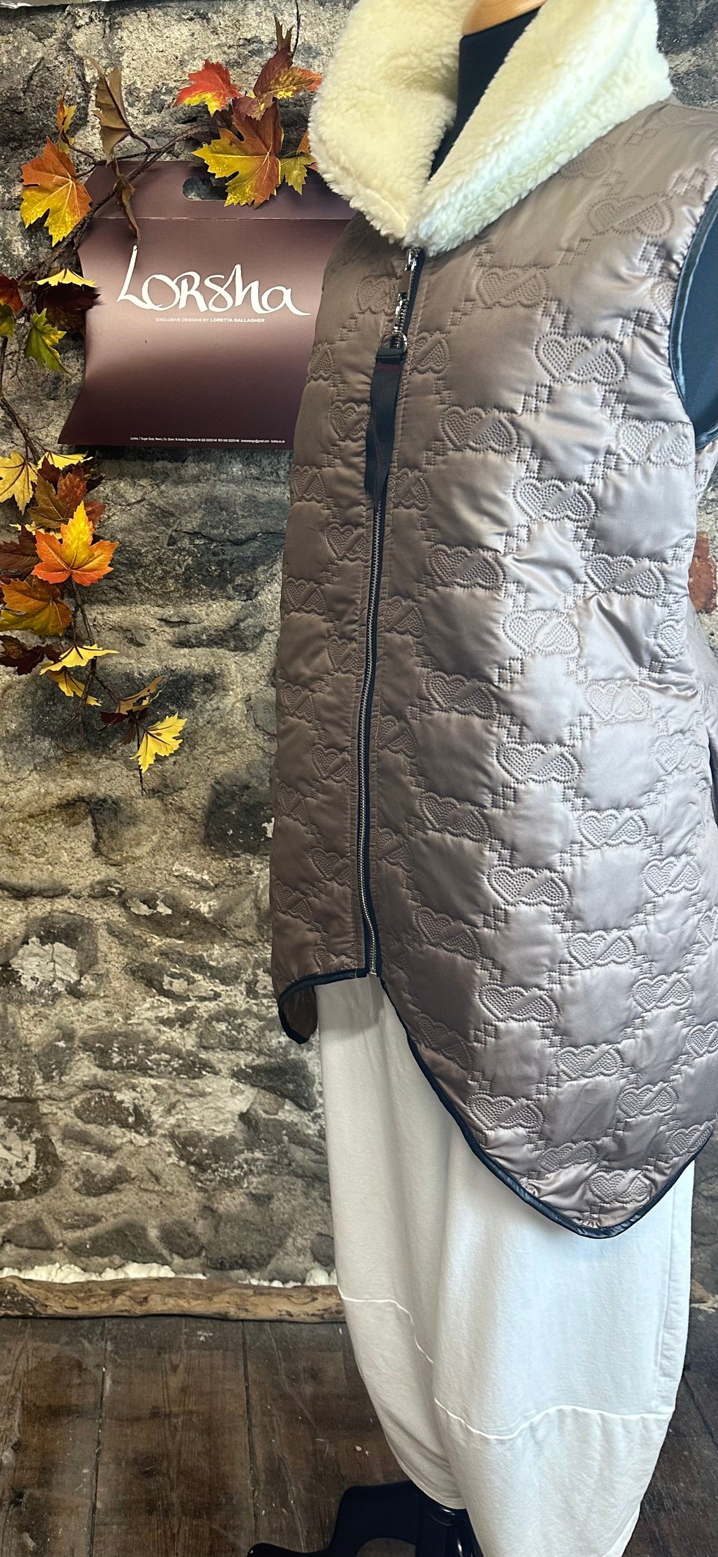 “Jennie “ Italian dove tail gilet mocha