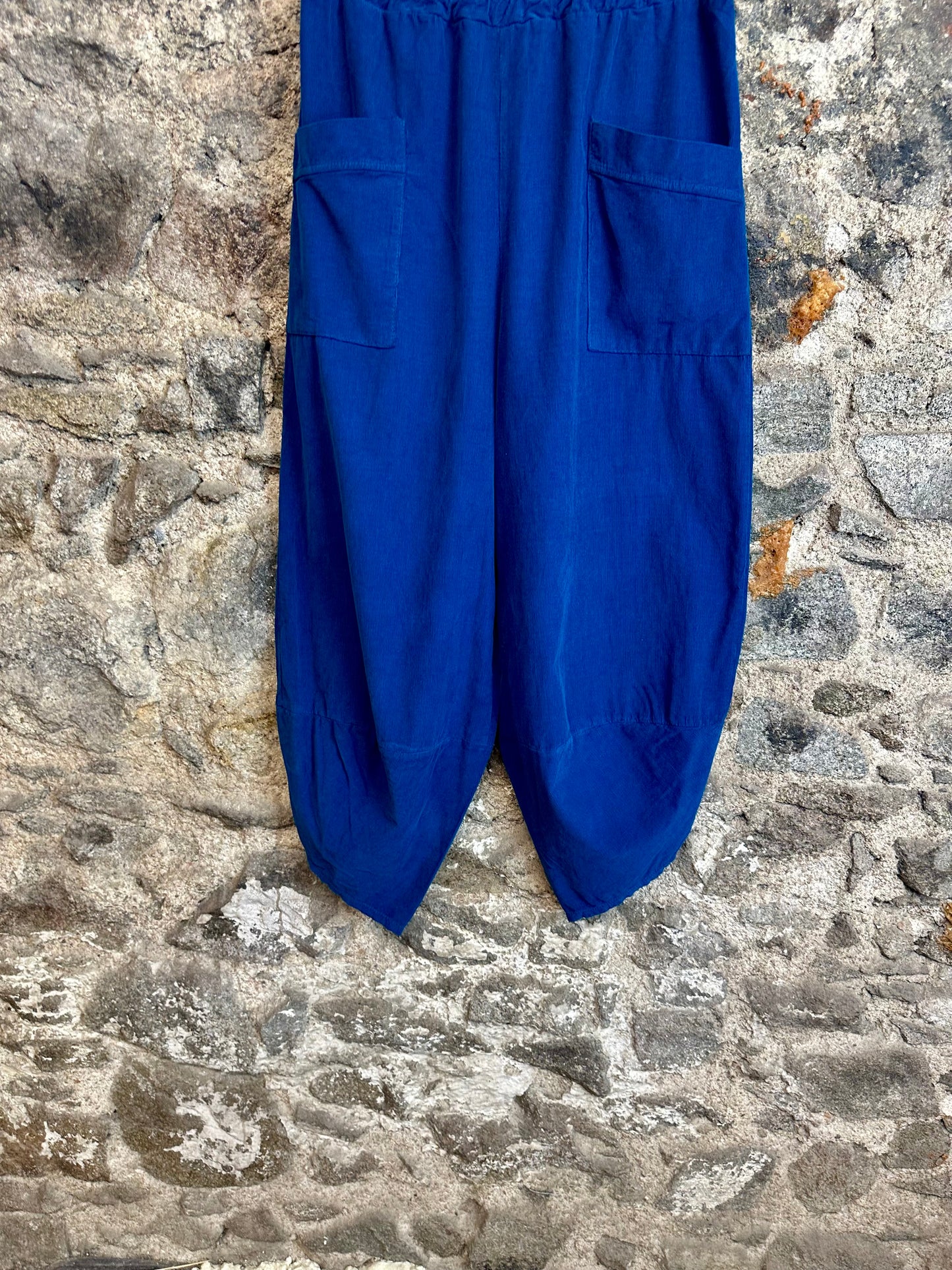 “Toni “ petrol blue Italian needle corduroy cocoon cullottes