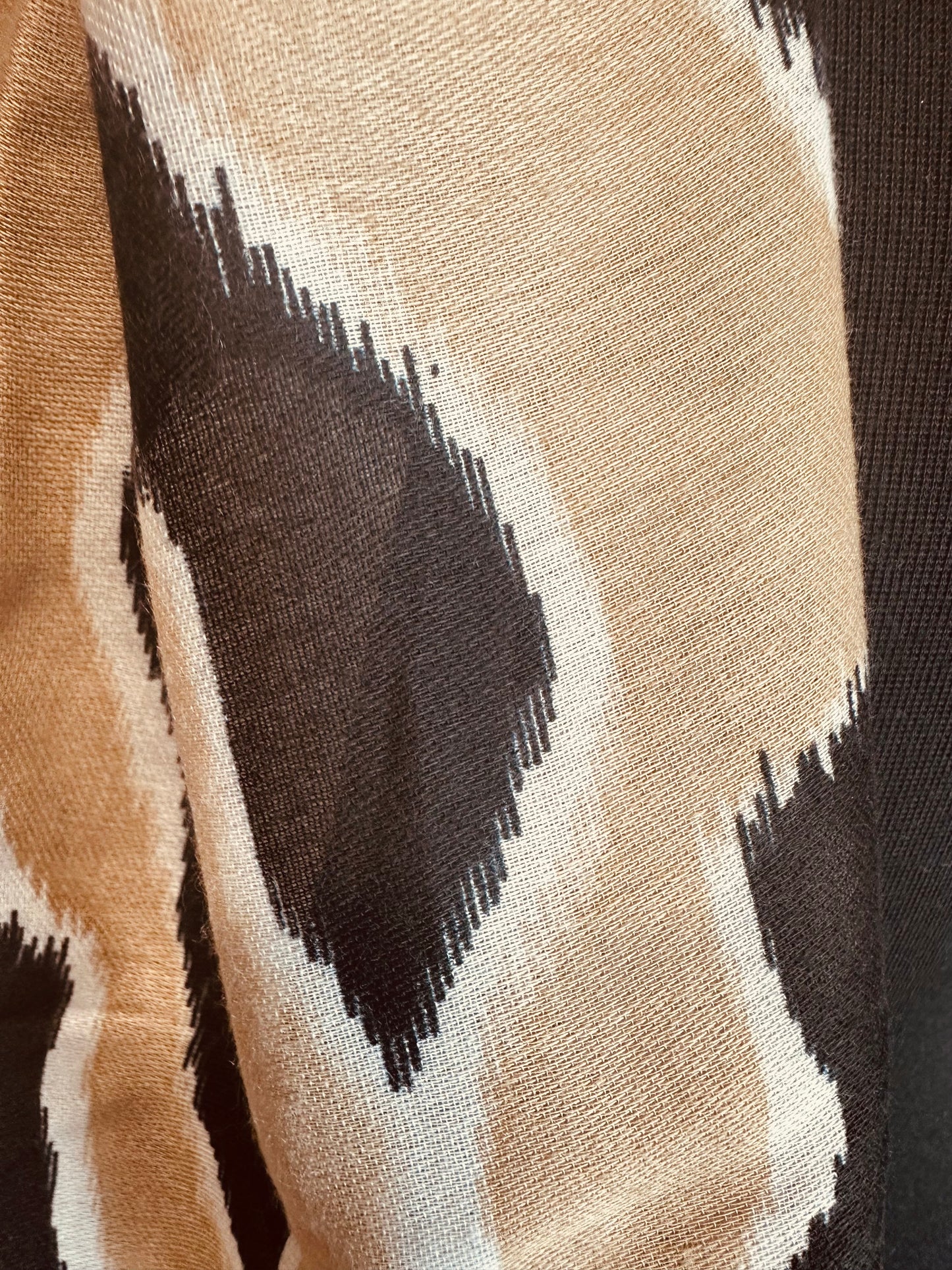 Stone ivory and black autumnal large wrap