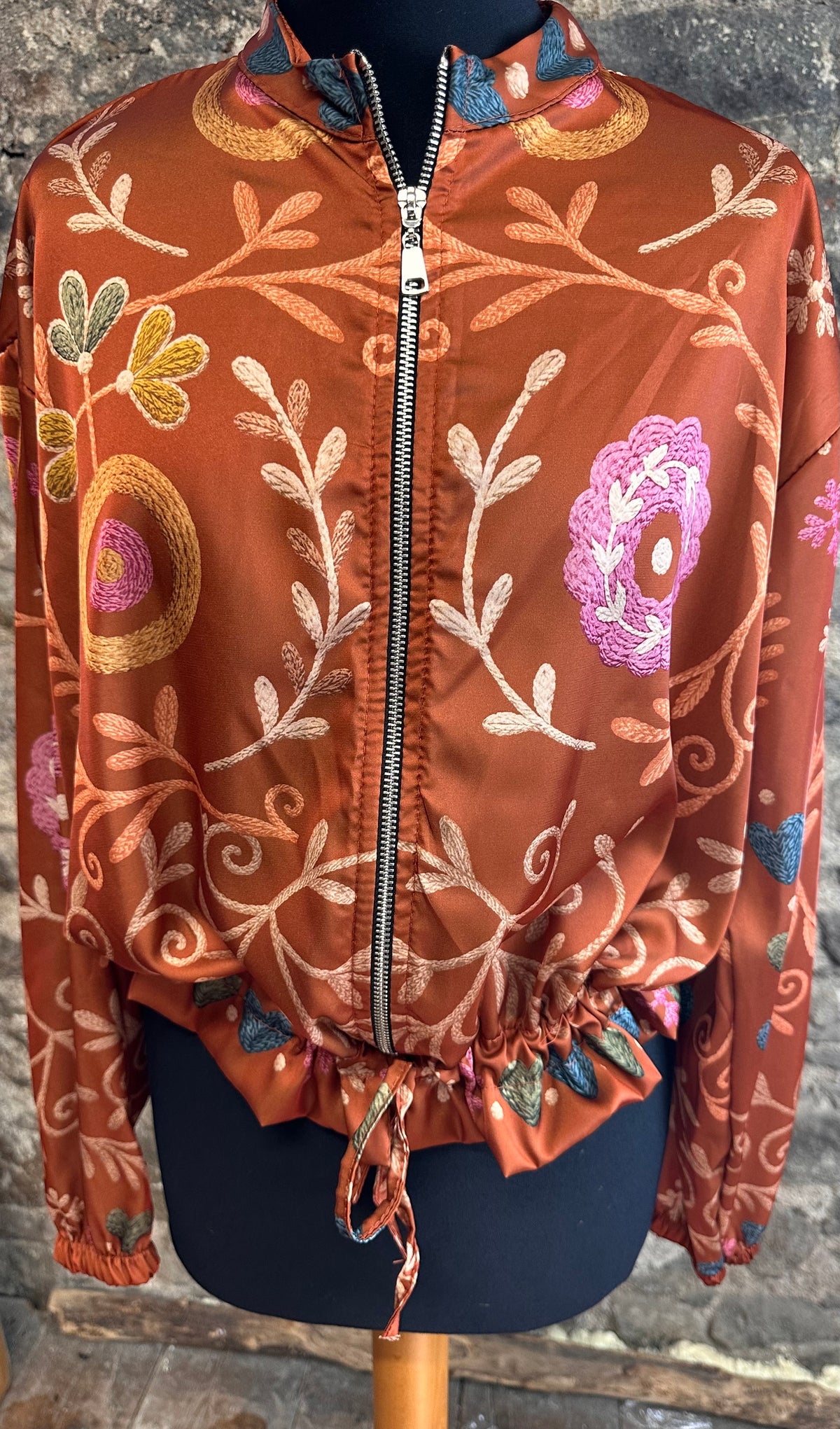 “Ellis “ rust print Italian light weight bomber