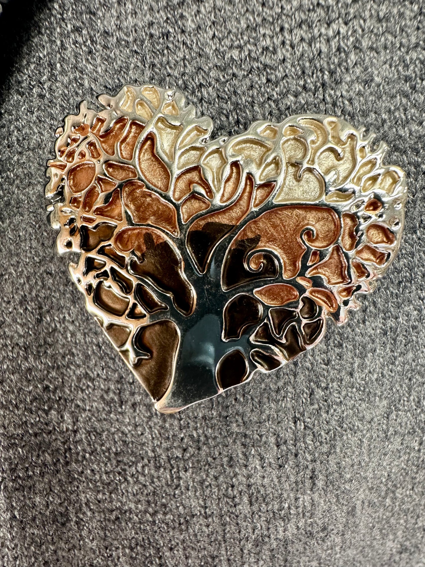 Tree heart nickel free magnetic brooch