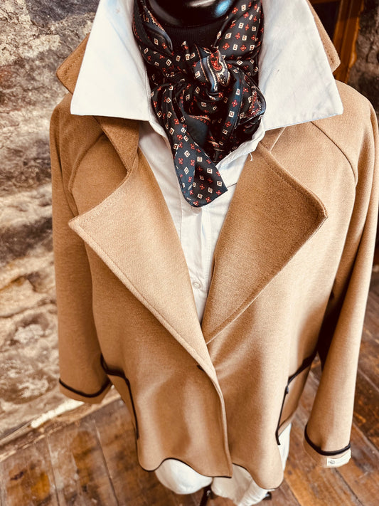 “Cecile “ tan super soft Italian box jacket