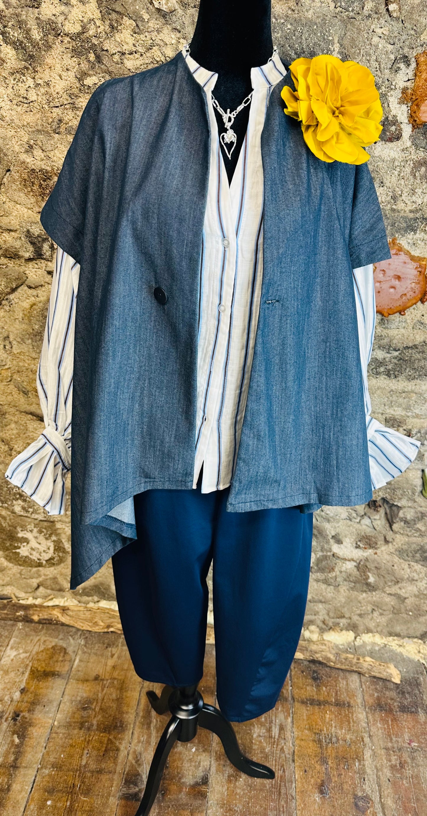 “Nancy” Italian irregular denim gilet