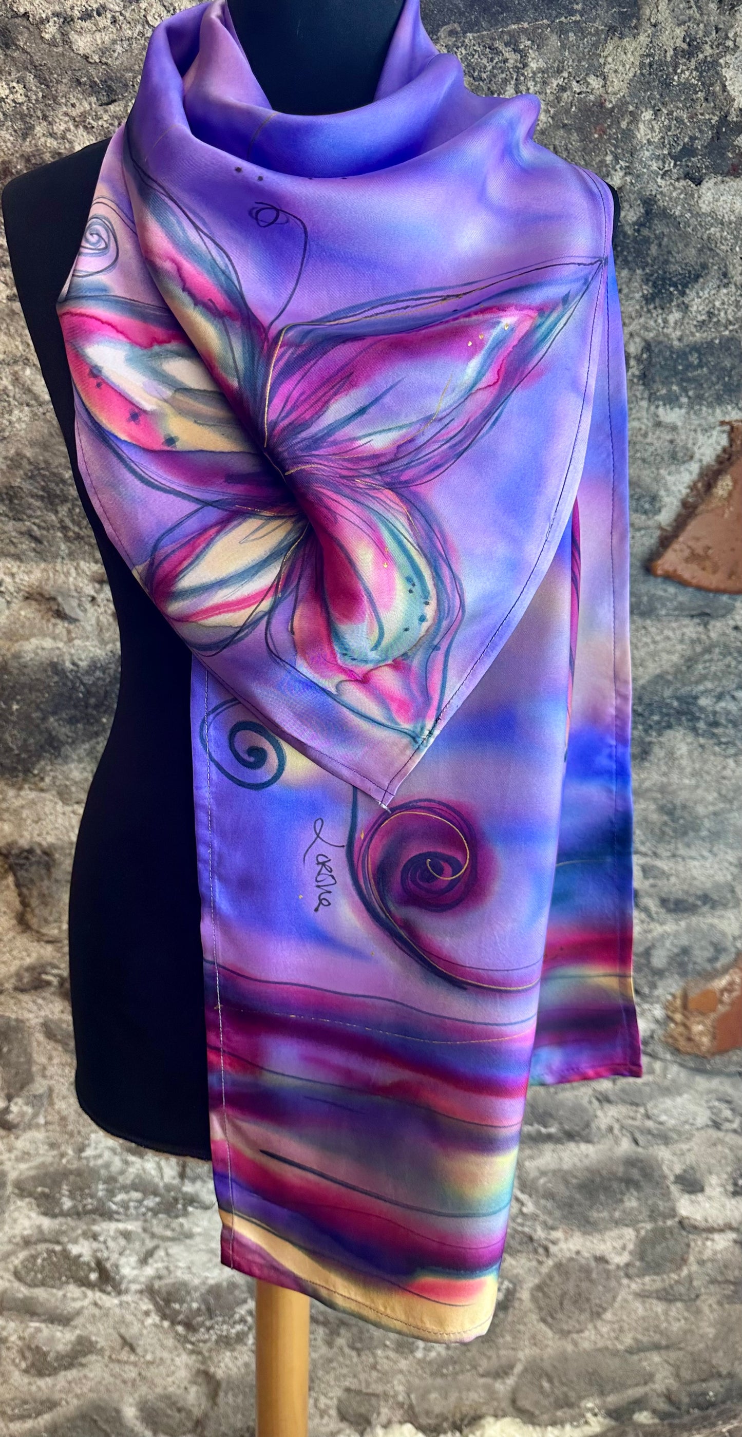 Lorshadesign Handpainted silk scarfs