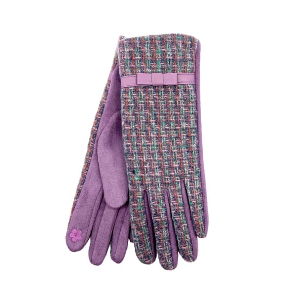 Lilac heritage tweed gift boxed gloves