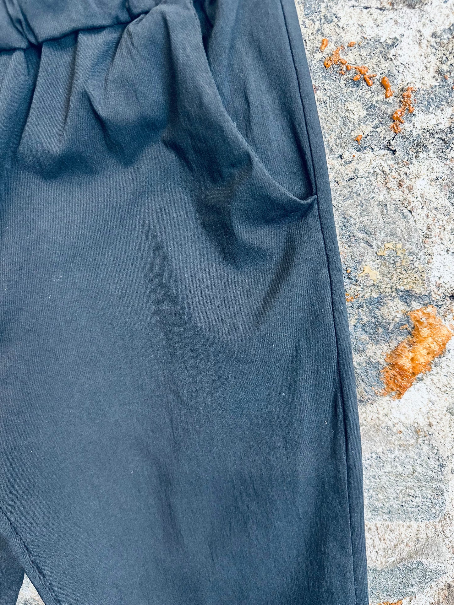 “Rachel “ black Italian magic stretch cigarette leg turn up trouser