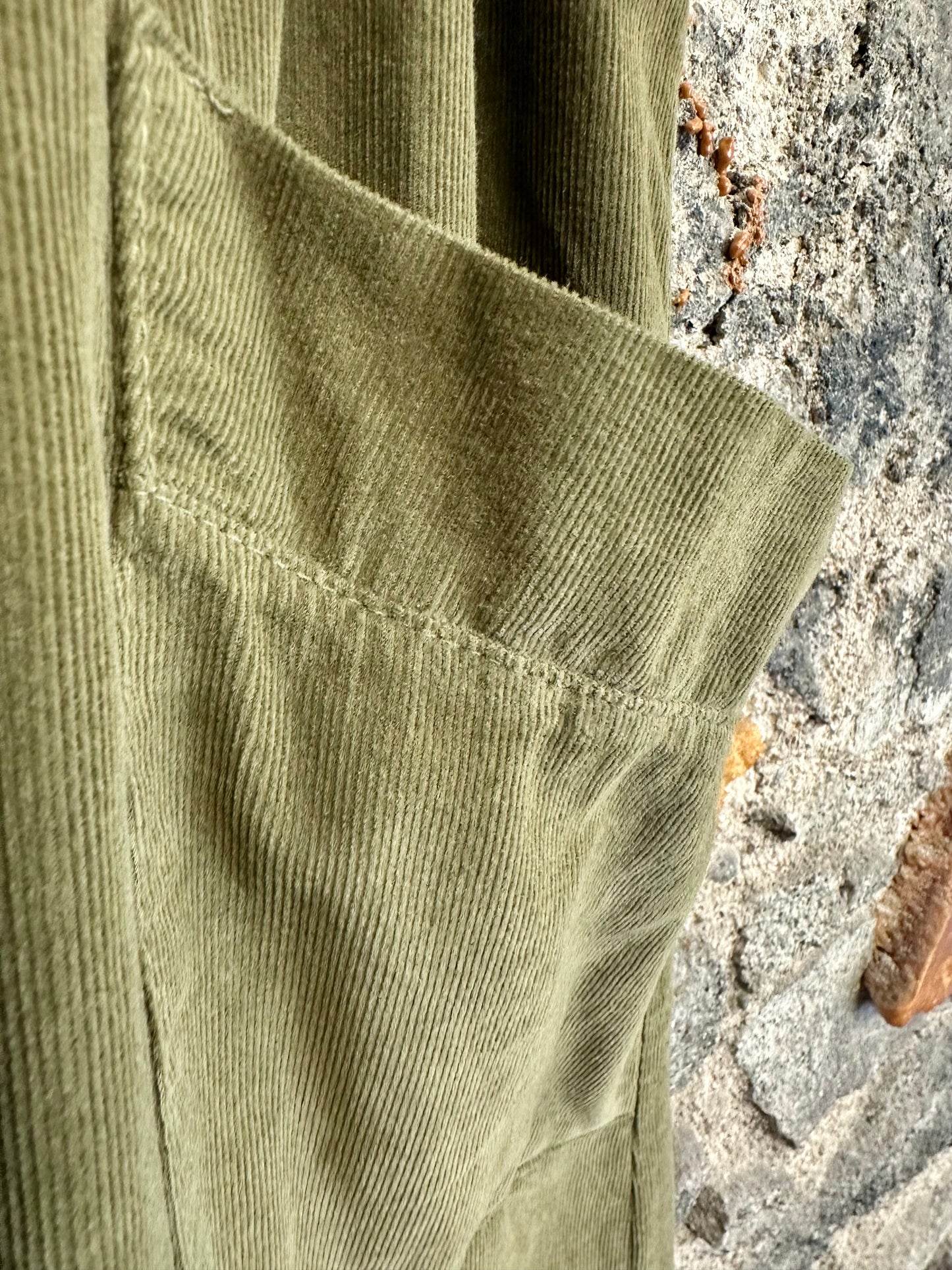 “Toni “ sage green Italian needle corduroy cocoon cullottes