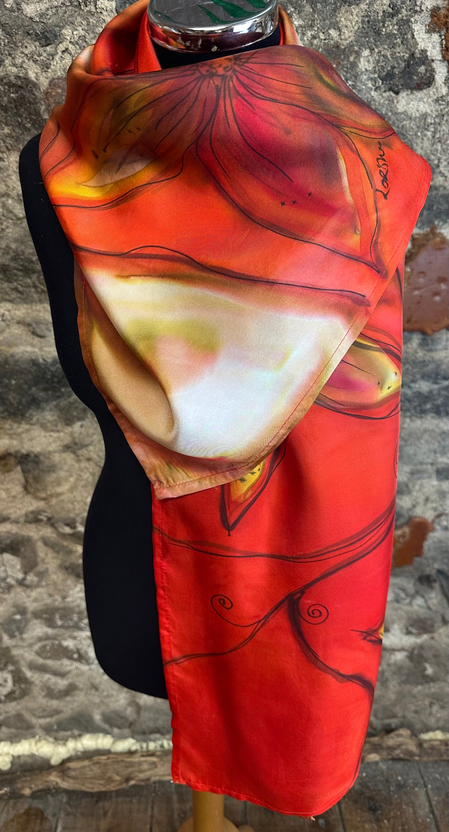 Lorsha Handpainted silk scarf collection