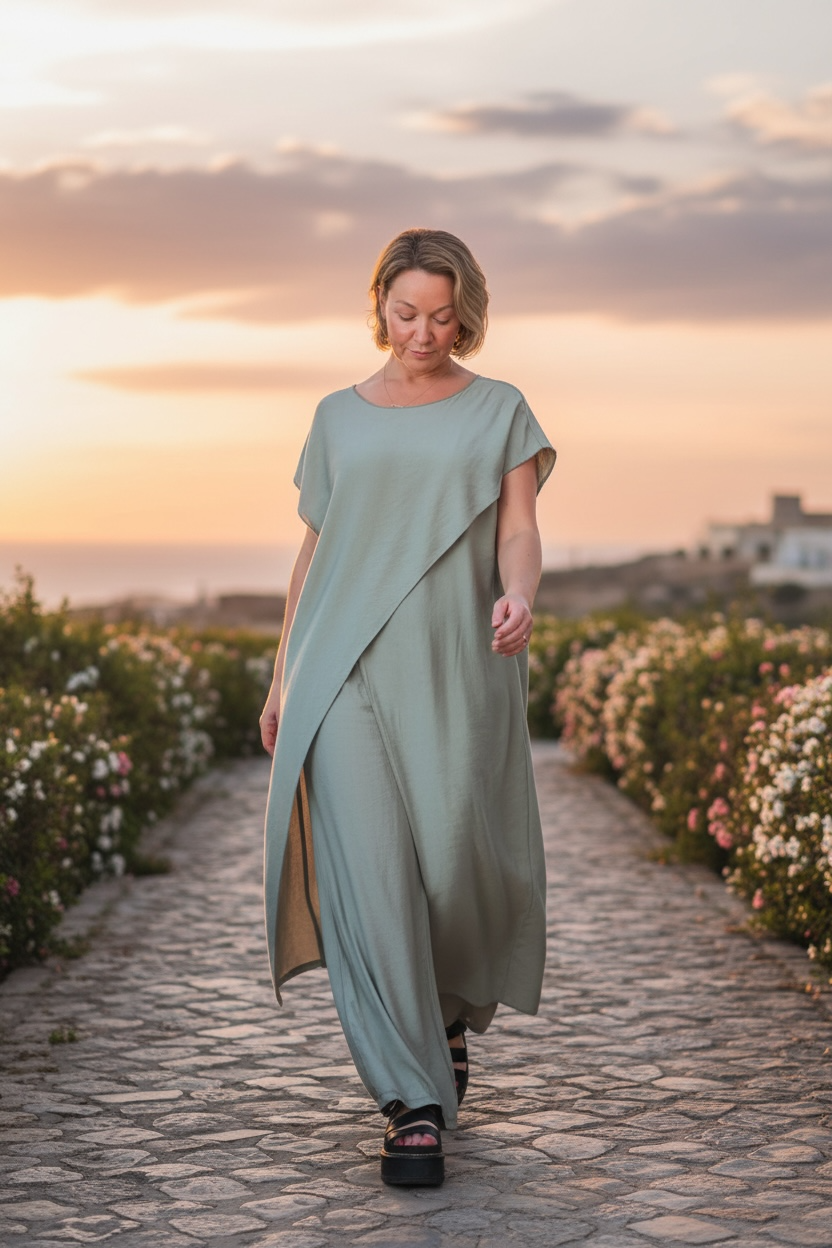 “Isabella “ sage green Italian two piece