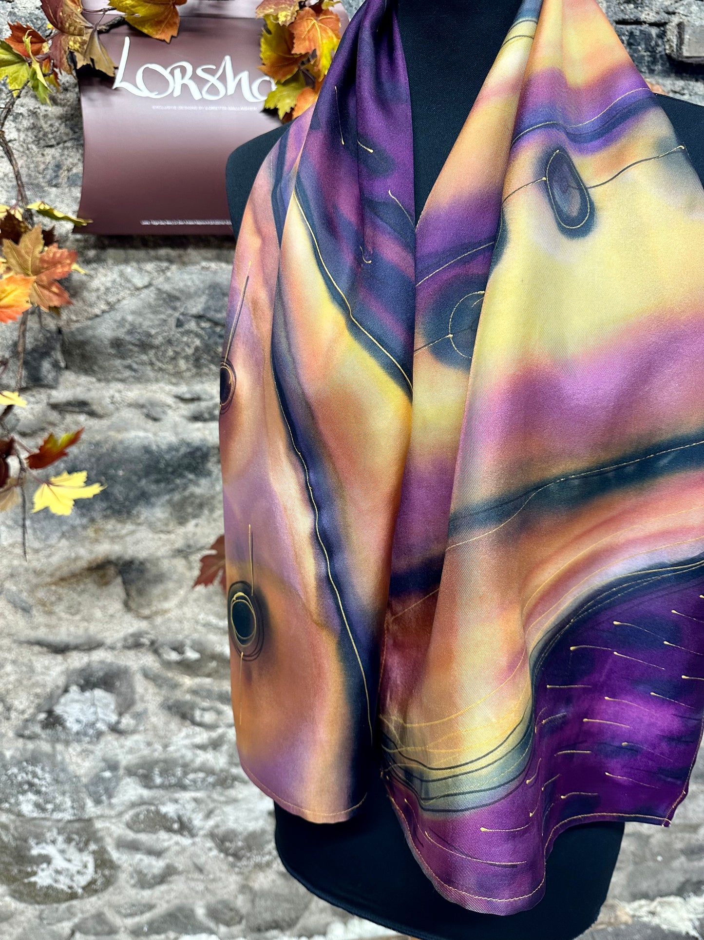 Lorshadesign Handpainted silk scarf collection