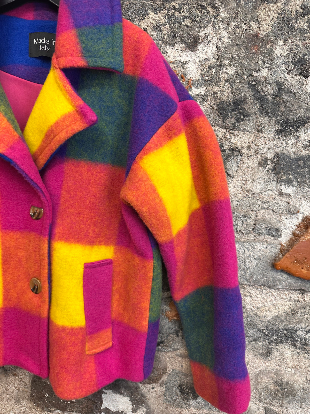 “Rita “ relaxed cosey italian check shacket coat multicolour