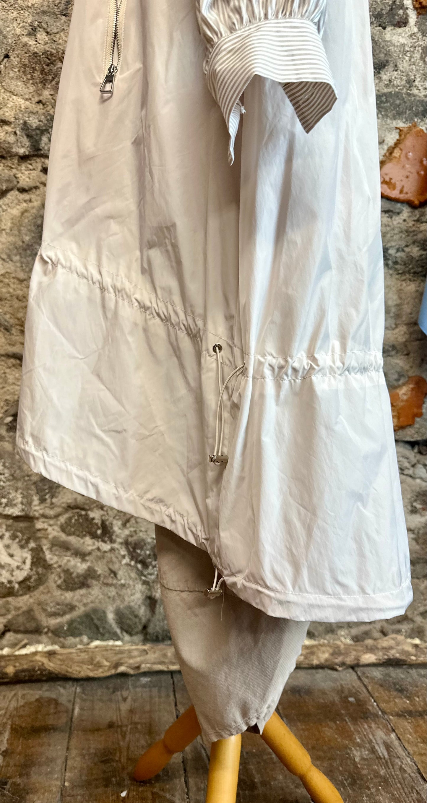 “Tilly “ stone Italian hi lo dress trench coat