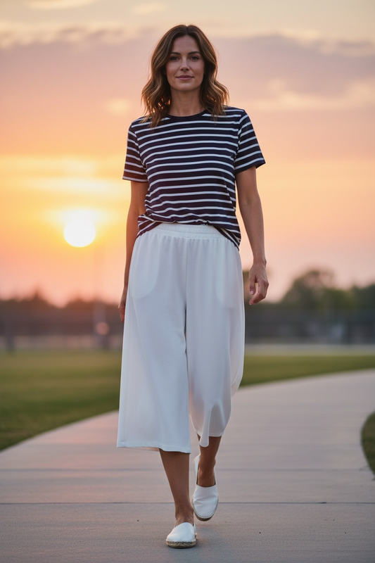 “Harriet “ 3/4 length Italian ivory cullottes