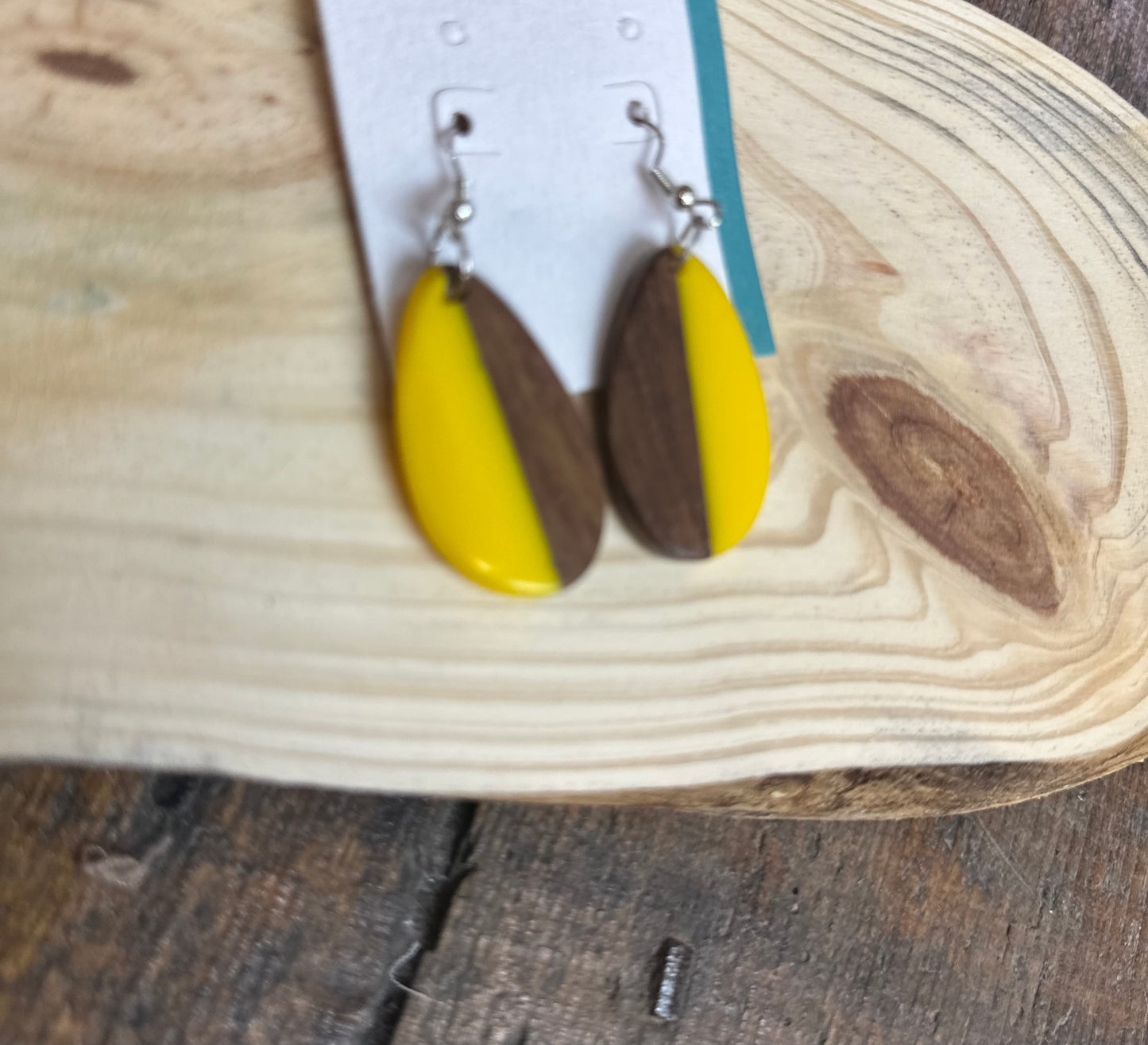 Lorshadesign wood and acrylic statement earrings