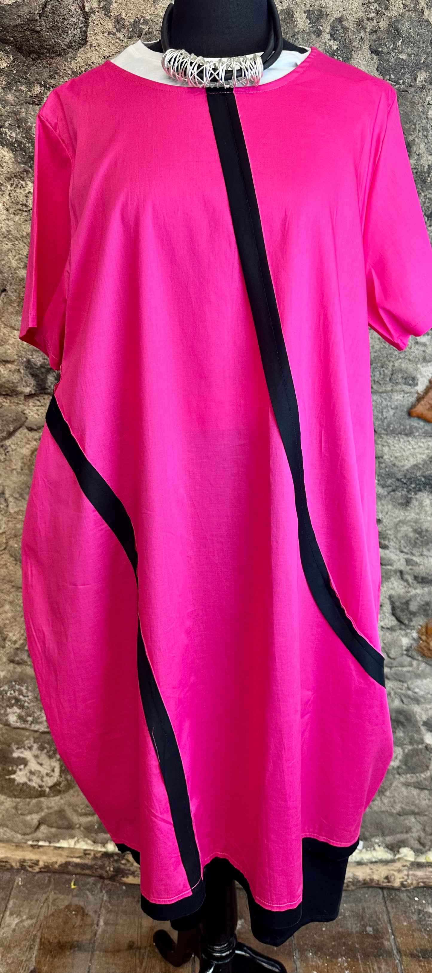 “Collette” bold fuchsia Statement Italian dress