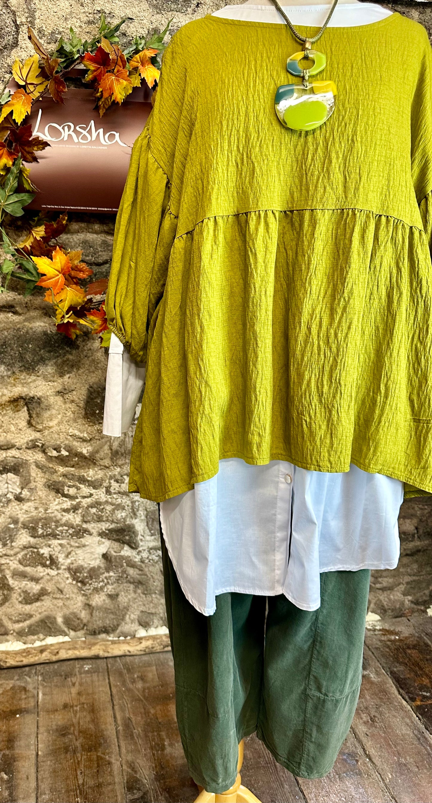 “Rachel “ Italian saffron smock tunic