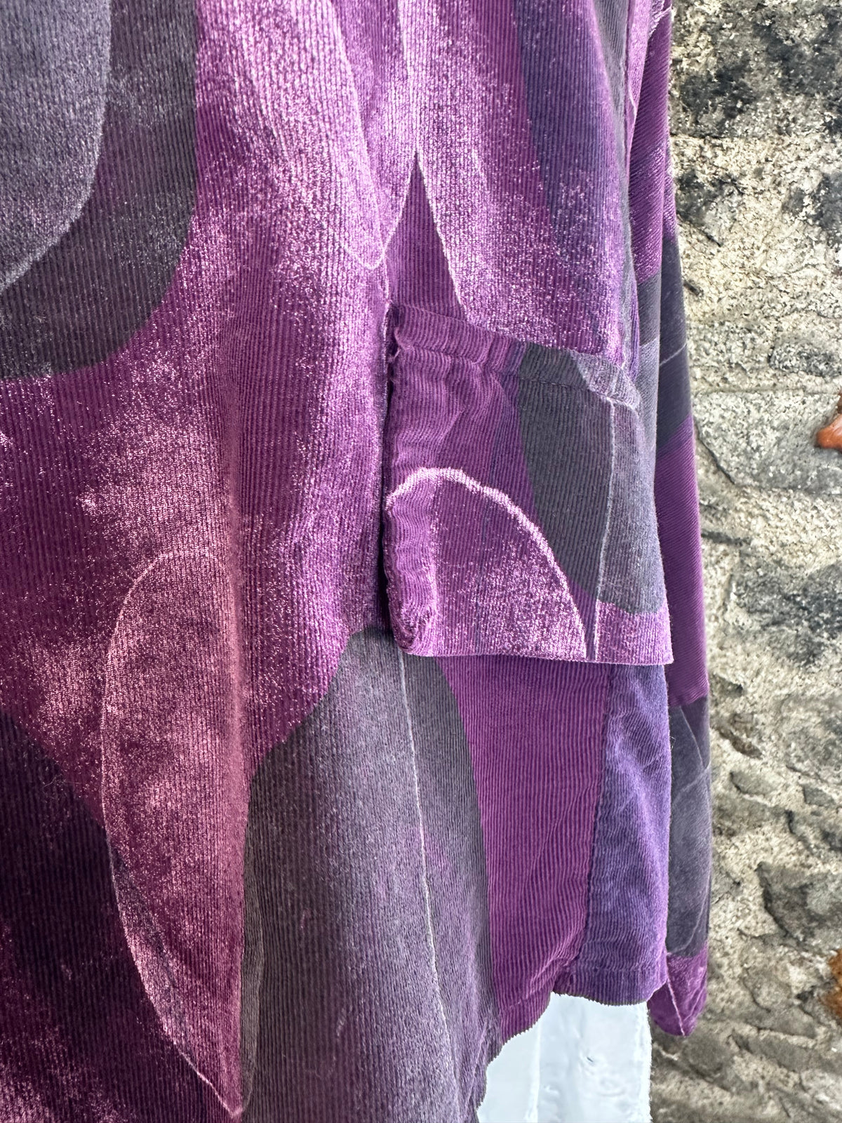 Betty .. violet and charcoal pin corduroy Italian tunic