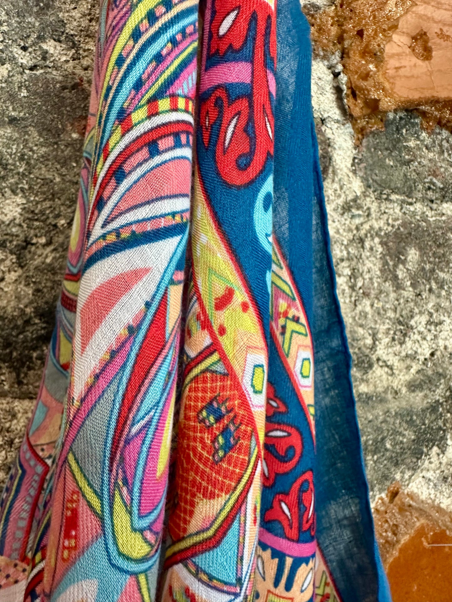 Spring Aztec tasseled vibrant wrap