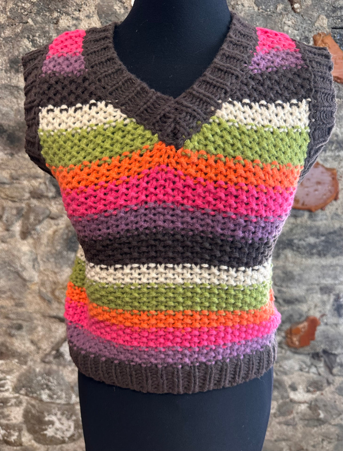 “Charlie “ rain bow autumn tank knit