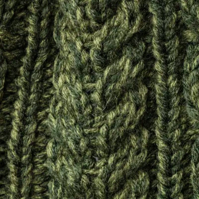 Aran knit cable loop button scarf for him or her