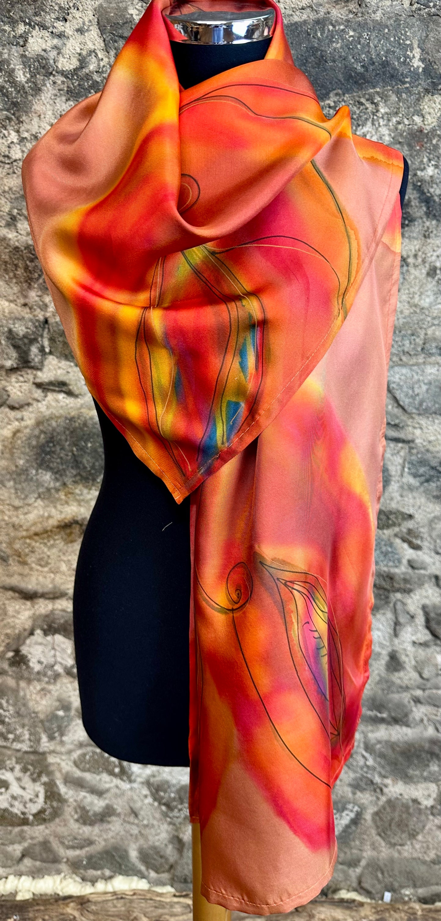 Lorsha Handpainted silk scarf