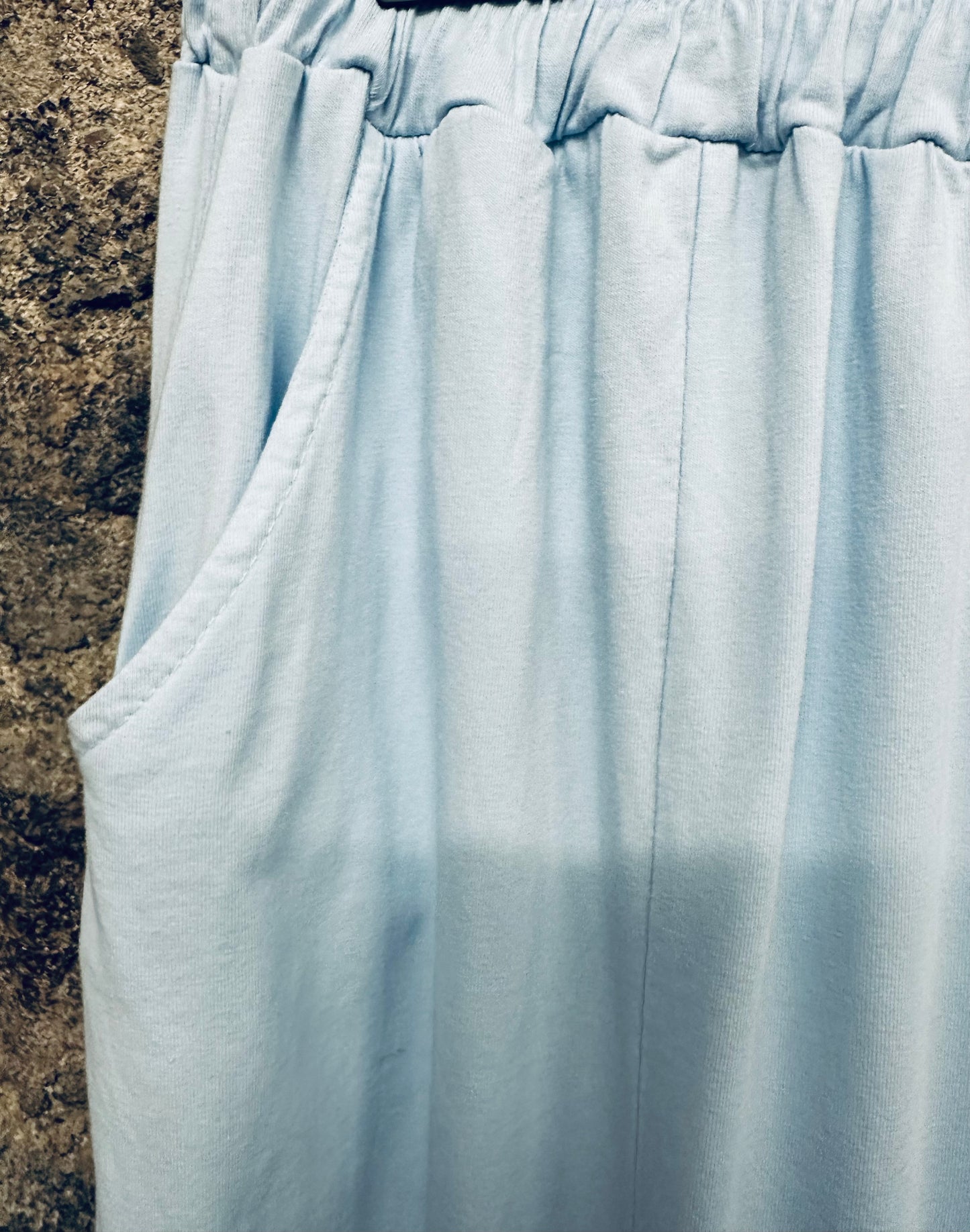 “Derville “ sky blue jersey Italian casual cullottes