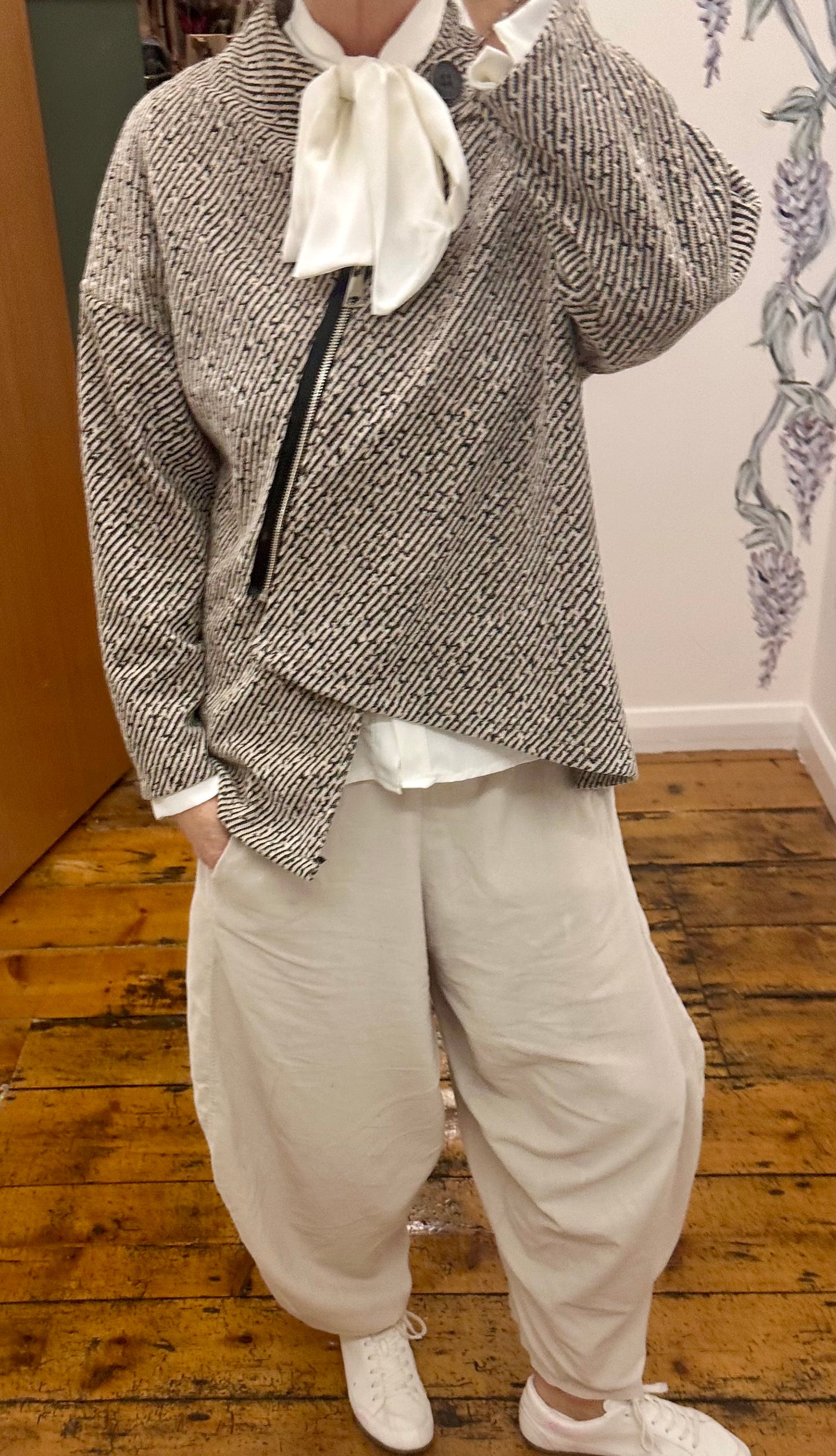 “Libby “ asymmetric zip Italian jacket