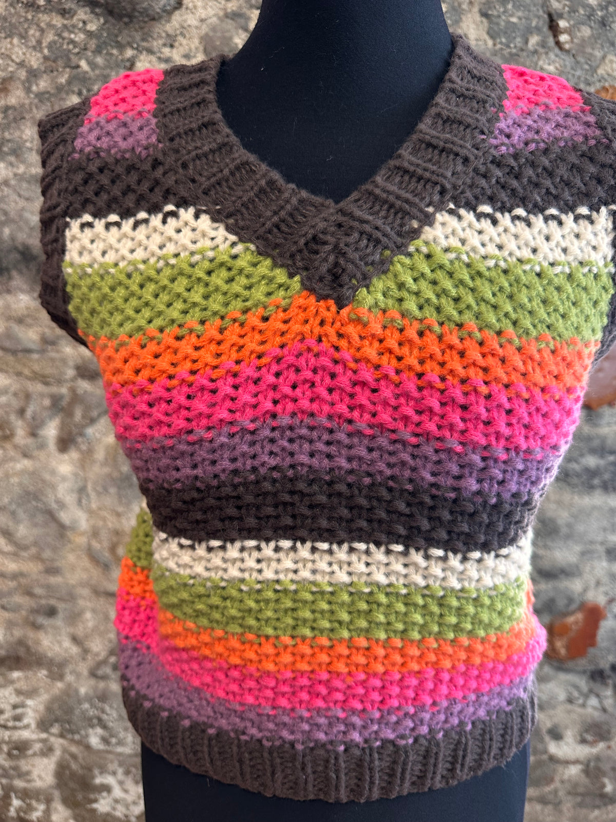 “Charlie “ rain bow autumn tank knit