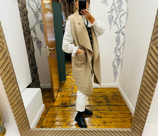 “Anais “ camel waterfall waist coat