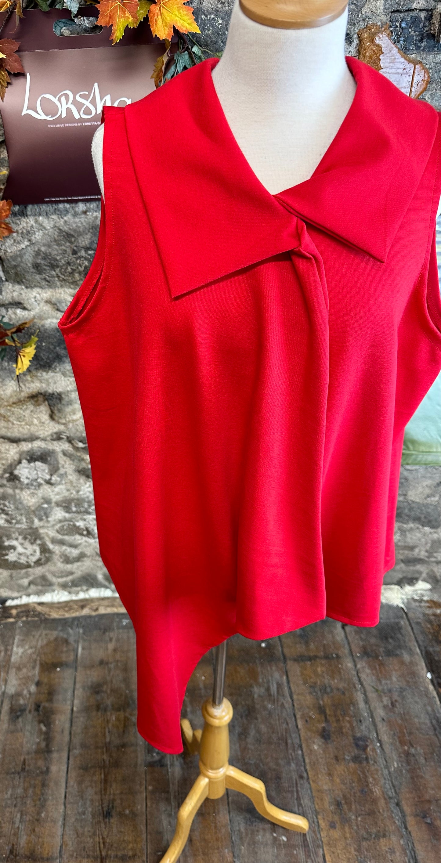 “Rielly “cherry red irregular Italian tunic