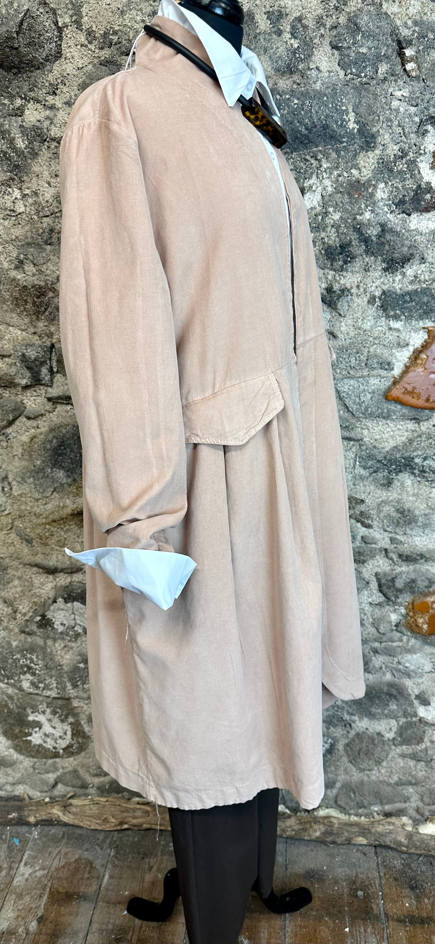 “Terri “ natural  Italian  pin corduroy dress coat