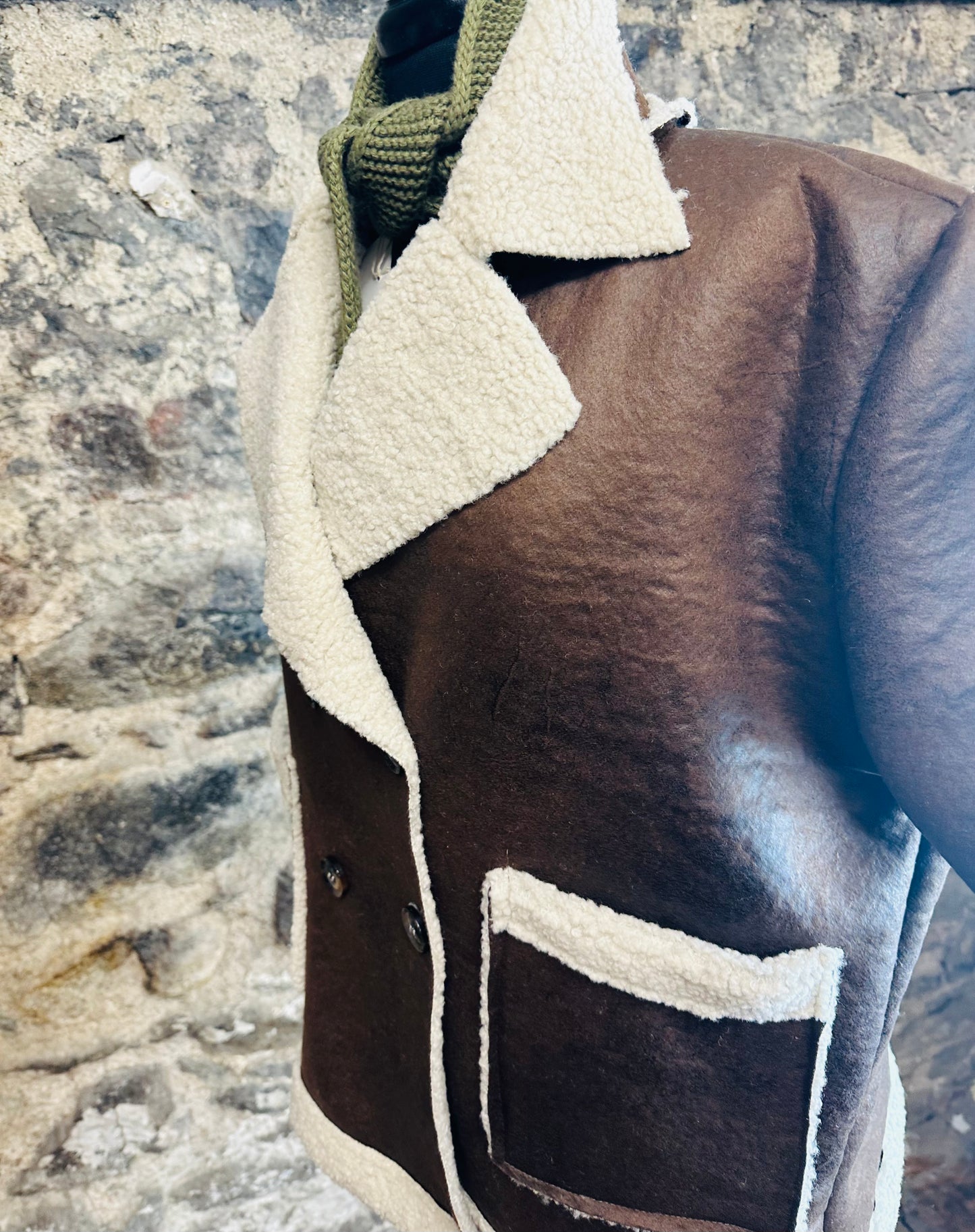 “Mira “ chocolate Italian shearer box jacket